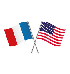 France And America Crossed Flags