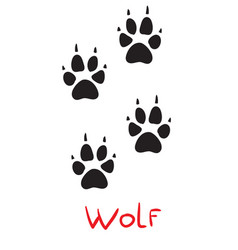 Set Black Wolf Tracks Icon Isolated Object