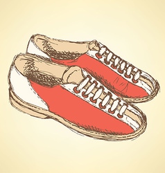 Sketch Bowling Shoes In Vintage Style