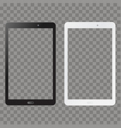 Black And White Tablet Mock Up On Transparent