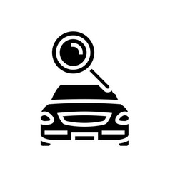 Car Search Magnifying Glass Glyph Icon