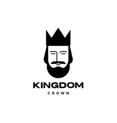 Owl Man Face King Bearded Crown Minimalist Logo