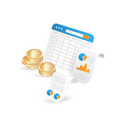 Flat Isometric 3d Form Monthly Business Income