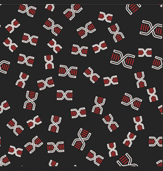 Line Dna Symbol Icon Isolated Seamless Pattern