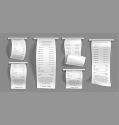 Realistic Set Of Shop Receipts On Transparent