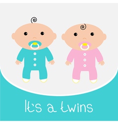 Baby Shower Card Its A Twins Boy And Girl