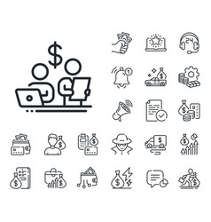 Budget Accounting Line Icon Money Investment Sign