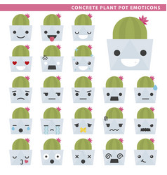 Concrete Plant Pot Emoticons