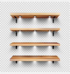 Realistic Wooden Store Shelves With Wall Mount