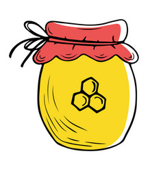 Jar Of Honey Drawn In Doodle Style