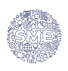 Sme Small And Medium Enterprise Line Art