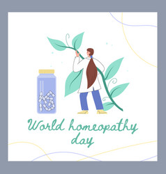 World Homeopathy Day Banner Or Poster Layout Flat