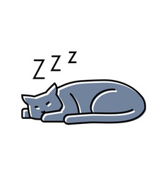 Slumbering Cat Sleep Night Color Icon