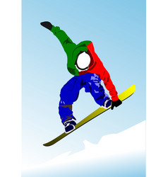 Snowboard Boy Silhouette 3d