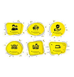 Sports Arena Arena And Insurance Hand Icons Set