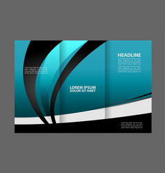 Template Design Of Blue Trifold Brochure Editable