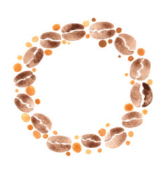 Coffee Beans Wreath Watercolor