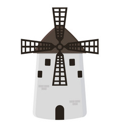 Windmill In Cartoon Style Isolated