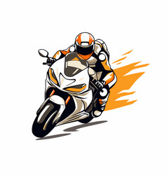 Motorcycle Racer On A White