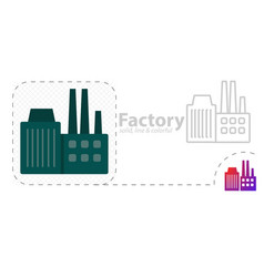 Factory Isolated Flat Line Icon