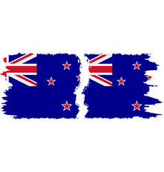 New Zealand And Grunge Flags