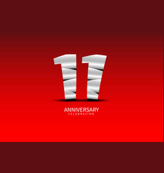 11 Year Anniversary Celebration Logo Silver