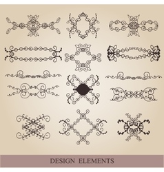 Calligraphic elements vintage set frame Royalty Free Vector