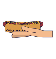 Hand Holding Hot Dog