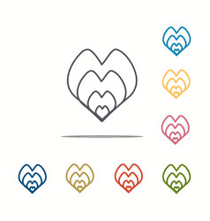 Heart Outline In Multi Color Style Icon