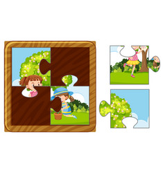 Cute Children Photo Jigsaw Puzzle Game Template