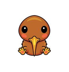 Cute Little Kiwi Bird Cartoon Sitting