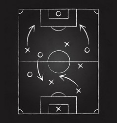 Dark Board Background With Football Tactics