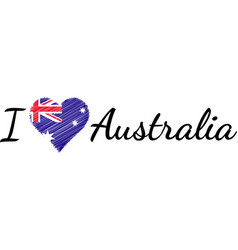 I Love Country Australia Text Heart Doodler