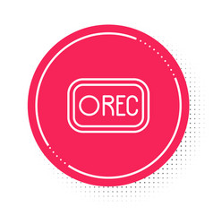 White Line Record Button Icon Isolated On