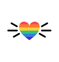 Heart Icon With Lgbt Flag Rainbow Colored