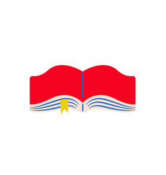 Open Book Icon With A Bookmark In Trendy Flat Styl