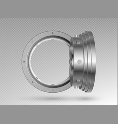 Round Open Bank Vault Door On Transparent