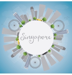 Singapore Skyline With Grey Landmarks