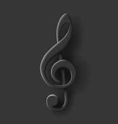 3d Black Icon Of Treble Clef Black Volume