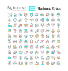 Business Ethics Rgb Color Icons Set