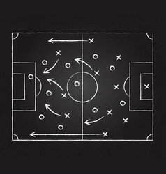 Dark Board Background With Football Tactics