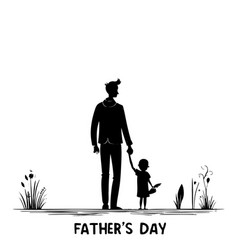 Fathers Day Silhouette Design Son And Father