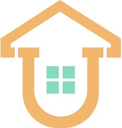 Letter U With Home Logo Design