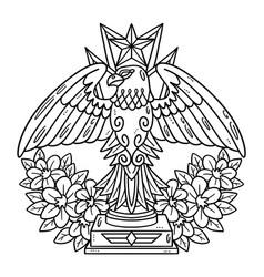 Memorial Trophy With Flower Isolated Coloring Page