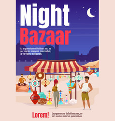 Night Bazaar Poster Flat Template Turkey Egypt