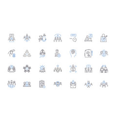 Organizational Center Line Icons Collection