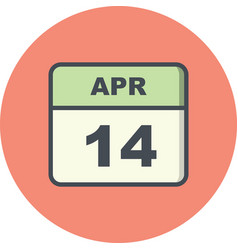 April 14th Date On A Single Day Calendar