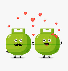 Cute Lpg Cylinder Character Fall In Love