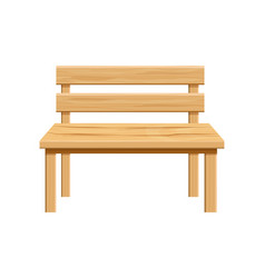 Wooden Park Bench Garden Furniture In Cartoon