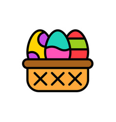 Easter Eggs Basket Filled Icon Editable